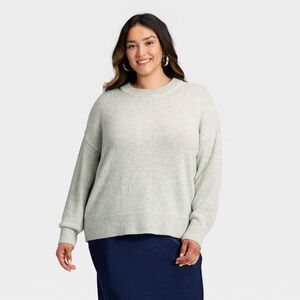A New Day - Women's Woolen Crew Pullover Sweater - A New Day H Gray